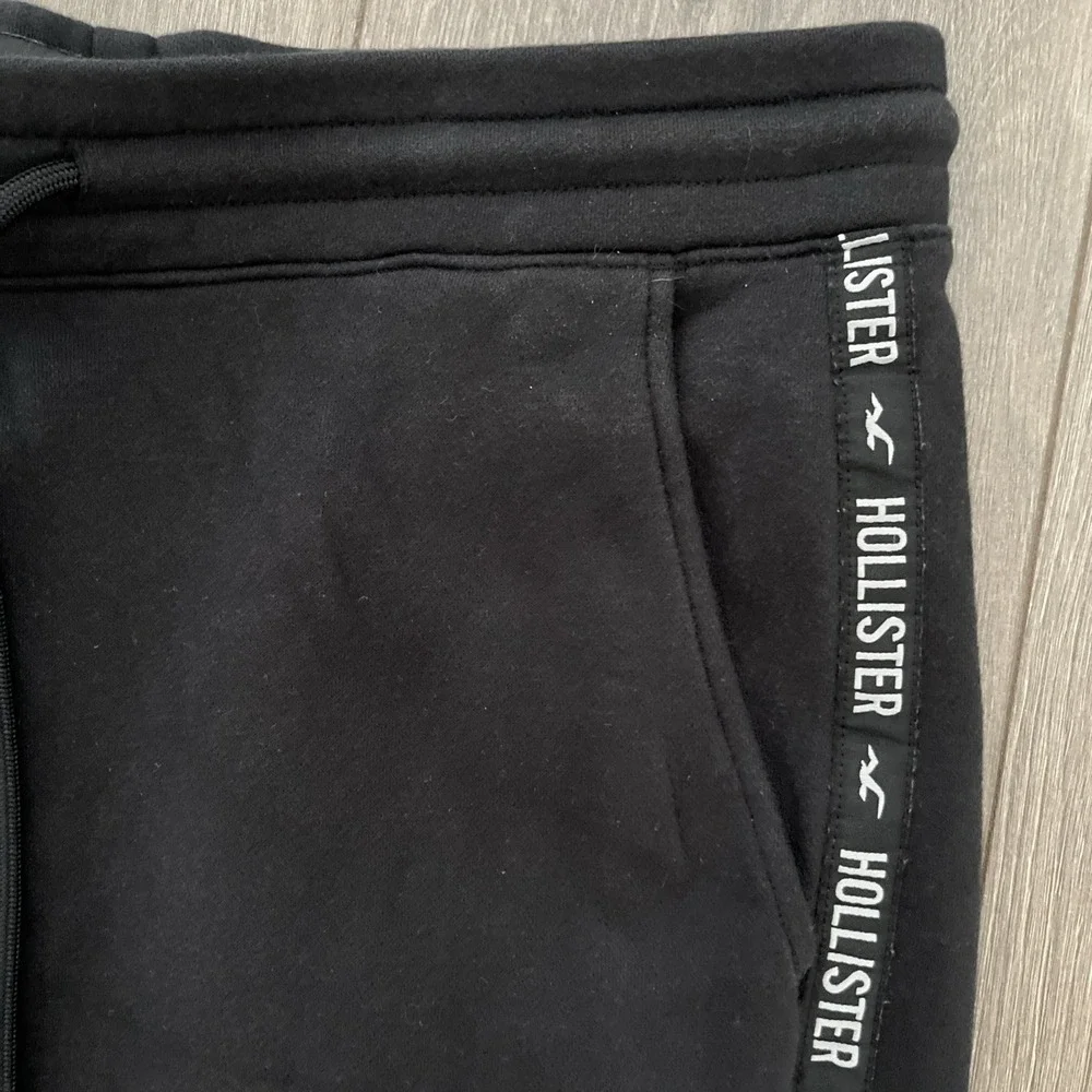 Hollister Jogger Sweatpants Mens XL Zip Pocket Elastic Waist Drawstring Black